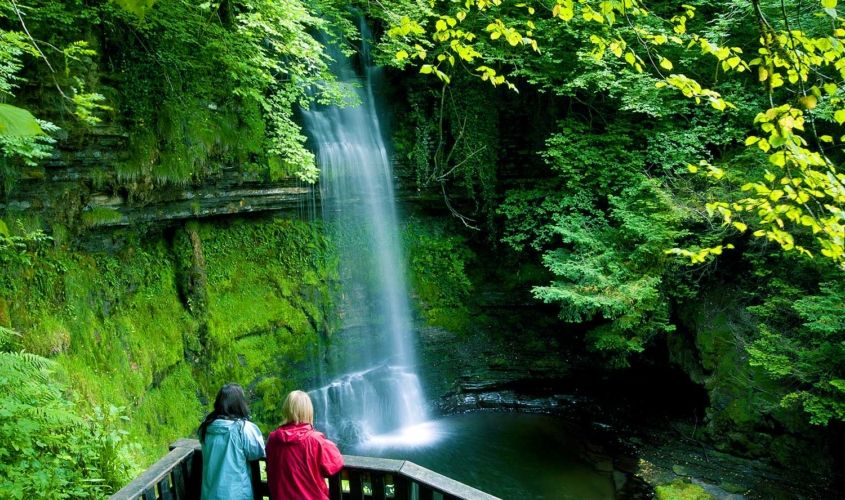 Glencar Waterfall in County Leitrim