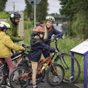 Family cycling on the Shannon Erne Waterway